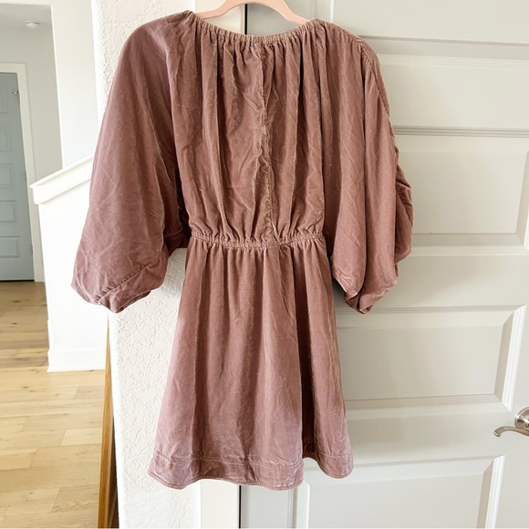 New Free People Portia Velvet Mini Dress Pink - Picture 5 of 6
